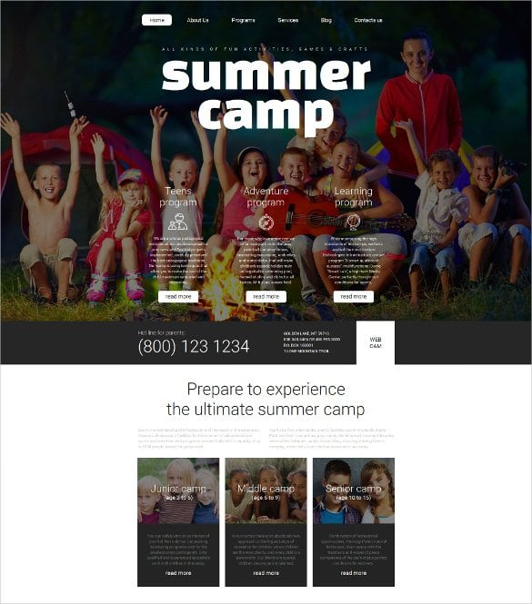 Адаптивный шаблон панели администратора Summer Camp - $ 199